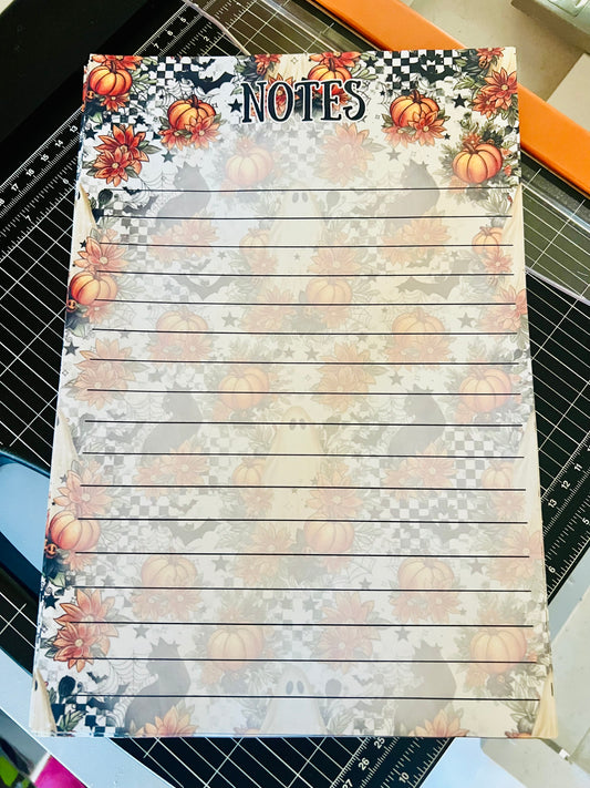 8x10 Ghost pumpkin tear away notebook