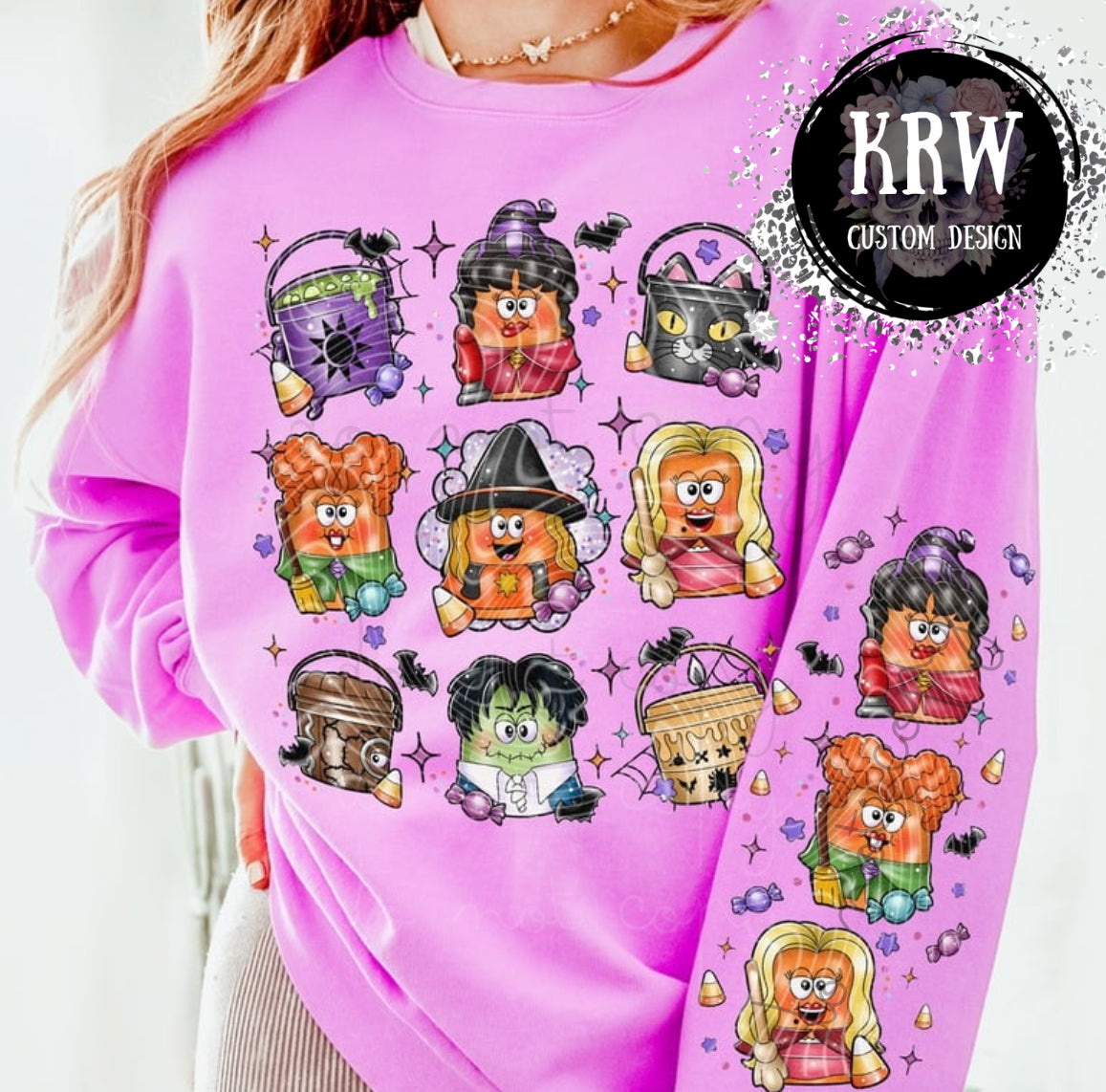 Chicken Nugs Sanderson Sisters crewneck sweater with sleeve